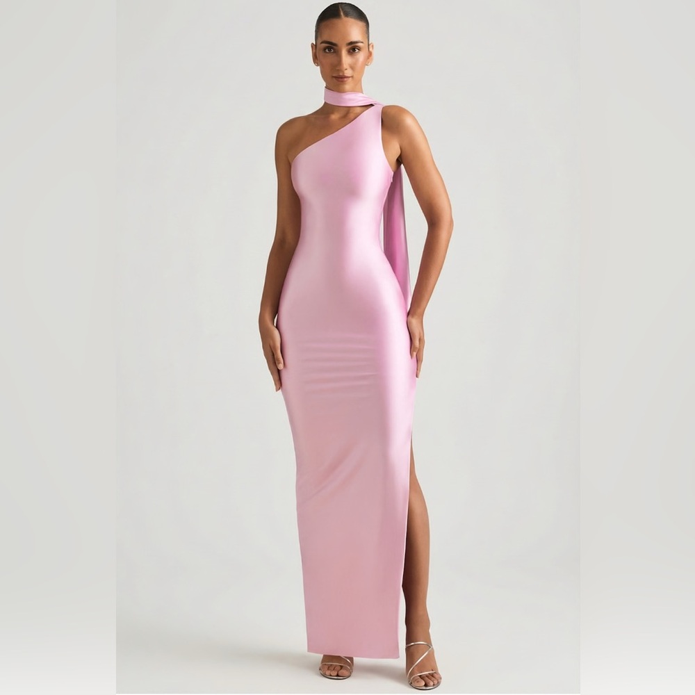 Oh Polly Light Pink One-Shoulder Dress
